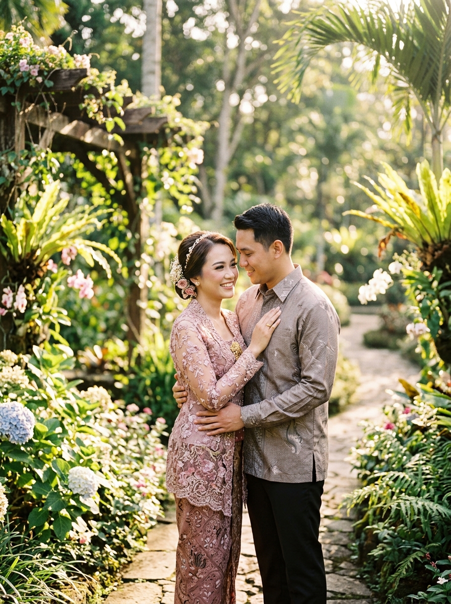 Foto engagement outdoor garden