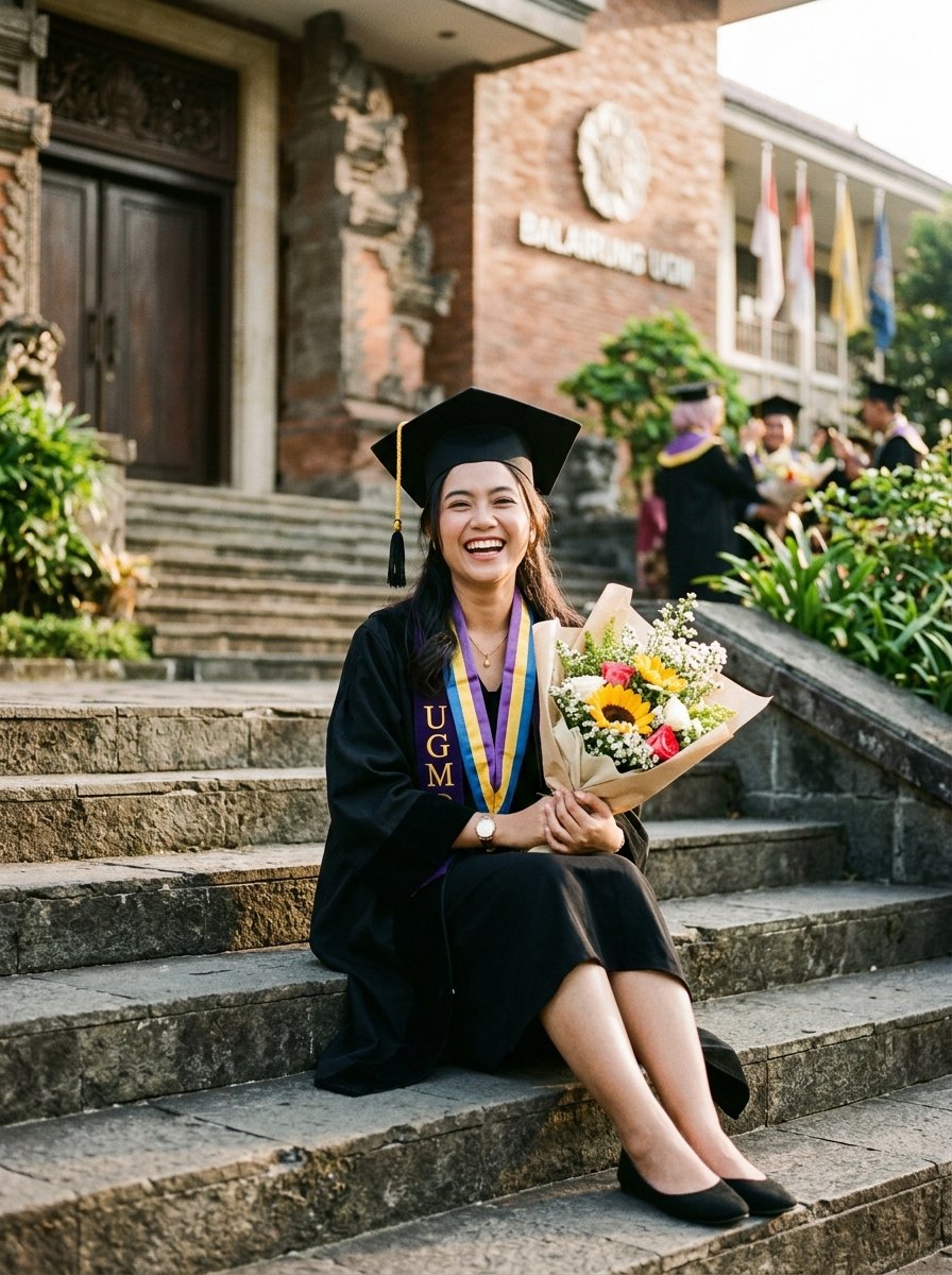 Wisuda UGM candid joyful