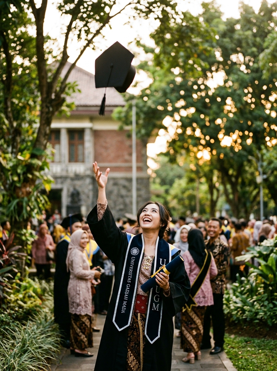 Wisuda melempar toga celebration